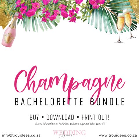 Champagne Bachelorette Stationery
